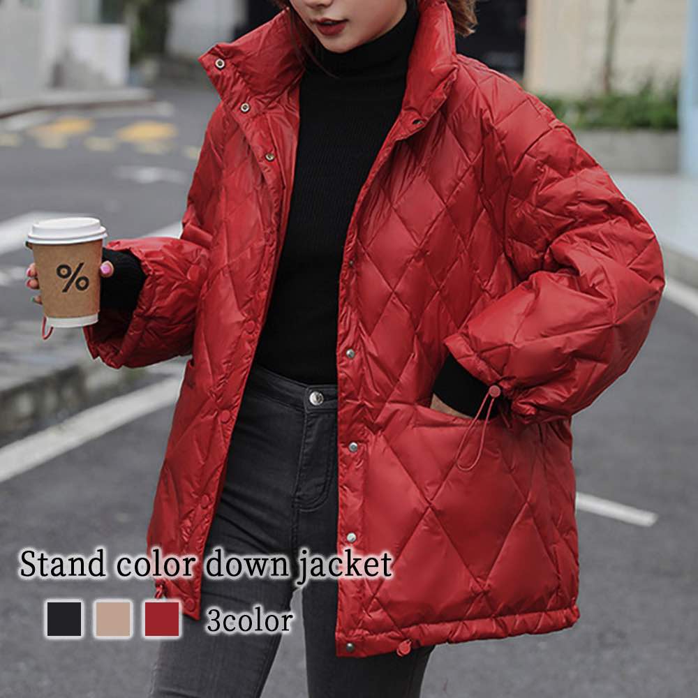 楽天市場】ダウンジャケット レディース スタンドカラーダウン