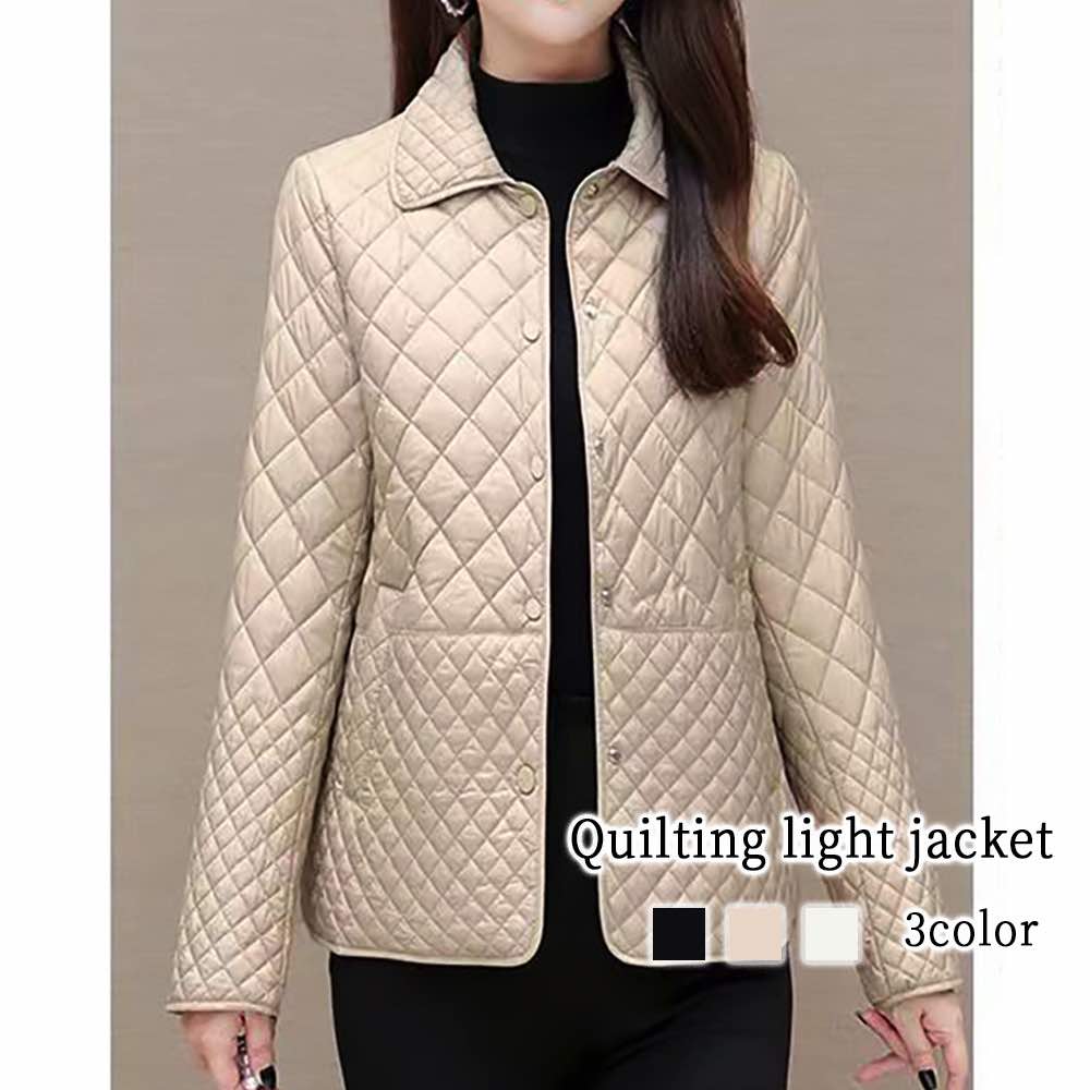 楽天市場】ブルゾン レディース 袖切り替えキルティングジャケット