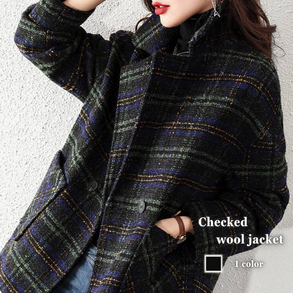 【＼クーポン利用で20%OFF!／】 チェスターコート レディース チェック柄ウールジャケット 人気 キャメル 40代 ブランド 英国 50代 ダブル チェック 細身 ステンカラーコート 着こなし ショート 暖かい トレンチコート 春 冬 コート 大きいサイズ 秋 服 ロン