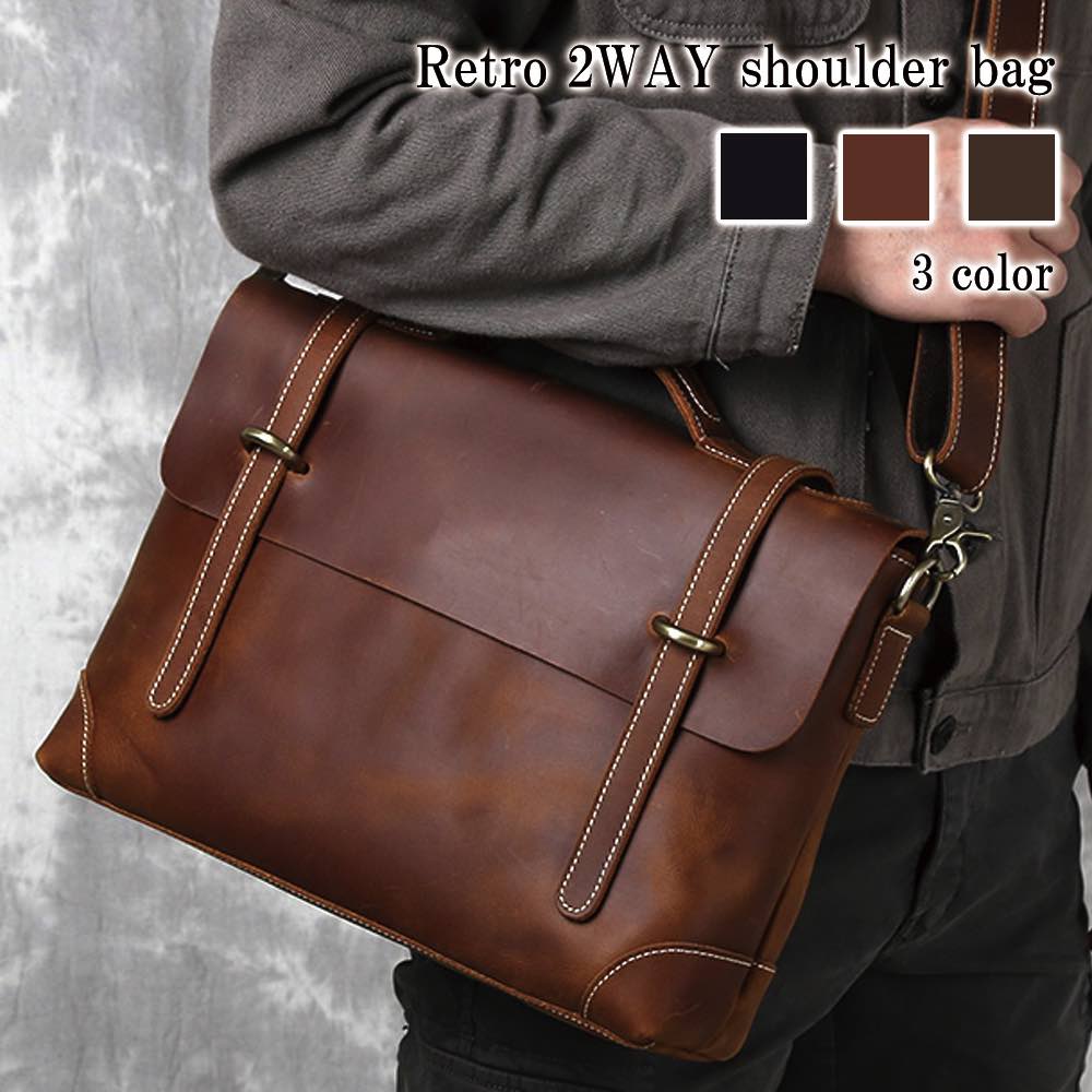 ショルダーバッグ メンズ レトロ2wayショルダーバッグ 人気 多収納 革 2WAY レザー ブランド かっこいい 黒 トートバッグ おしゃれ 斜めがけ 軽量 秋 50代 ナイロン ボディバッグ 小さめ 30代 A4 60代 鞄 大人 春 大きめ ハイ 40代 バッグインバッグ 夏 本革 冬 縦型