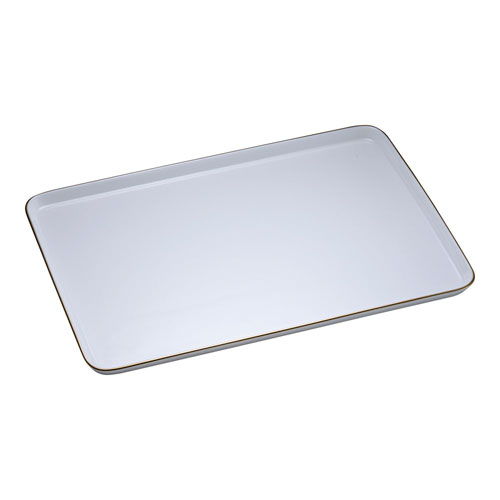 よし与工房 陶器製 ケーキトレー角型 EM-16-WS 金線入
