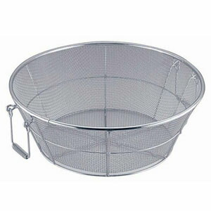 本間冬治工業 18-8 手付揚ざる 荒目 45cm