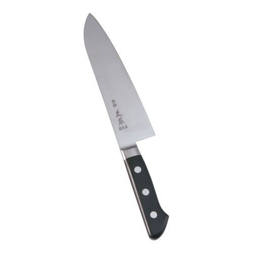 正本総本店 正本ハイパーモリブデン鋼ツバ付文化包丁 両刃 18cm