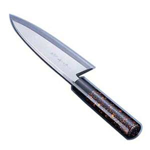 歌舞伎調 和庖丁 忠舟 出刃 18cm 黒金茶 ATD0207