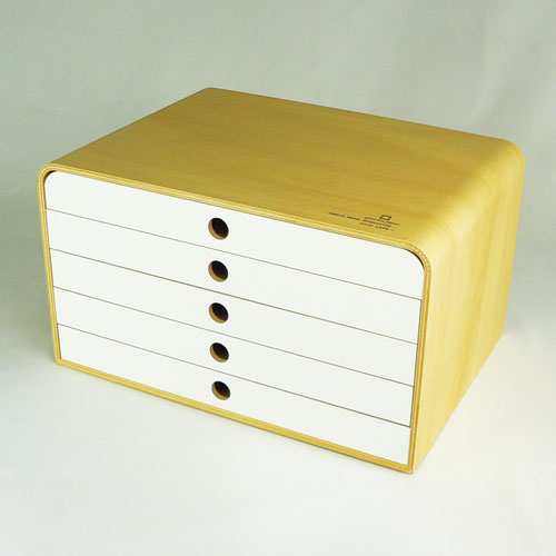 ヤマト工芸 ファイルケース A4 FILE CASE-5段- YK09-118-N/Wh ホワイト 収納ボックス 収納ケース 小物入れ 引き出し 収納 北欧 整理 ファイル 木製 日本製｜Webby