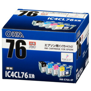 楽天市場】オーム電機 エプソン IC4CL76対応 互換インクカートリッジ 4