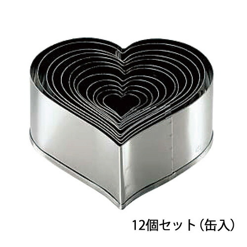 たかもりの18-8パテ抜 ハート 12PC入 缶入 5,146円