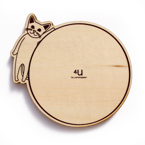ポスト投函 ヤマト工芸 coaster CAT コースターキャッツ ロシアンブルー YK17-101 コースター 木製 天然木 ウッド 猫 ねこ 北欧風 ナチュラル画像