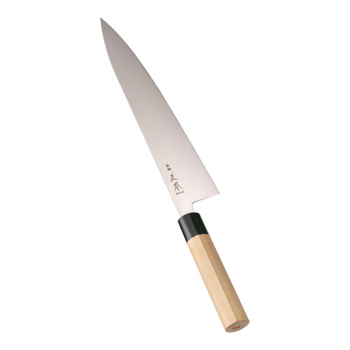 楽天市場】正本総本店 和牛刀 玉白鋼 27センチ 正本 KS3127 木鞘付 黒