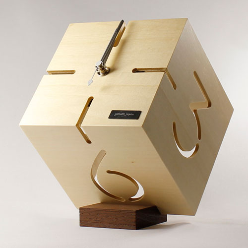 ヤマト工芸 置時計 PUZZLE STAND TYPE M YK09-106-N シナクリア 時計 四角 一人暮らし 木製 北欧 アナログ インテリア 雑貨 ギフト 和風 シンプル 日本製