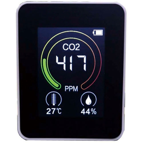 クレセル 二酸化炭素濃度測定器 温度・湿度計付 CO2R-100