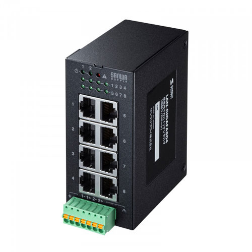 サンワサプライ 産業用ギガスイッチングハブ 高耐久/8ポート ブラック LAN-GIGAFA804|mono