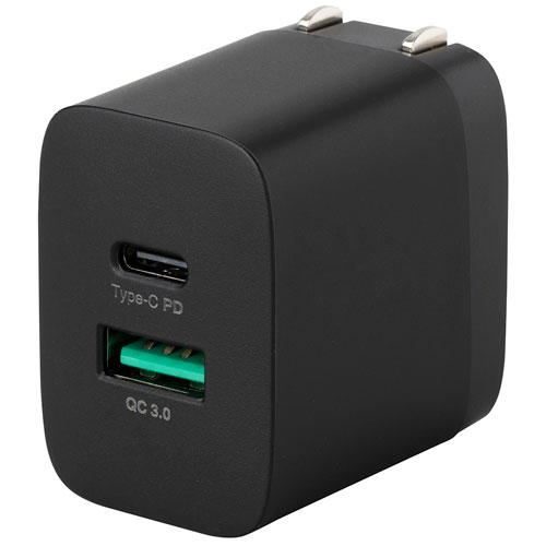 ナカバヤシ Digio2 USB Type-C USB-A 20W PD充電対応 充電器 ブラック JYU-ACU08BK