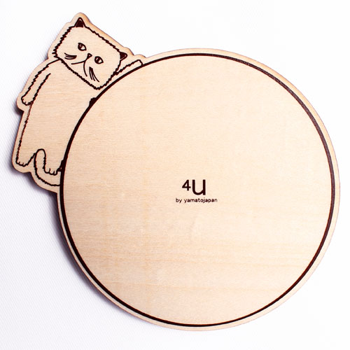 ポスト投函 ヤマト工芸 coaster CAT コースターキャッツ ペルシャ YK17-101 コースター 木製 天然木 ウッド 猫 ねこ 北欧風 ナチュラル モダン シンプル 日本製画像