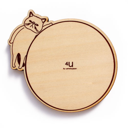 ポスト投函 ヤマト工芸 coaster CAT コースターキャッツ エキゾチックショートヘア YK17-101 コースター 木製 天然木 ウッド 猫 北欧風 ナチュラル画像