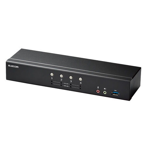 エレコム ELECOM パソコン切替器 KVMDP・4ポート KVM-NDUS4