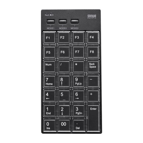 サンワサプライ プログラマブルテンキー Bluetoothモデル ブラック NT-BT26BK