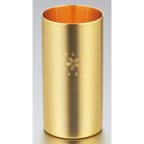霜龍器物 金の贅 桜 18-8ステンレスW構造ハイボールタンブラー 金めっき仕上 SK-006｜mono 7,439円