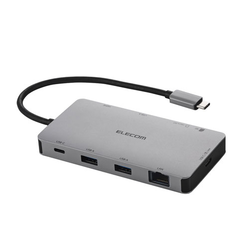 エレコム ELECOM USB Type-C ドッキングステーション 9-in-1 4K HDMI LAN SD PD充電 MacBook Pro/Air対応 シルバー DST-090BP1SV|mono