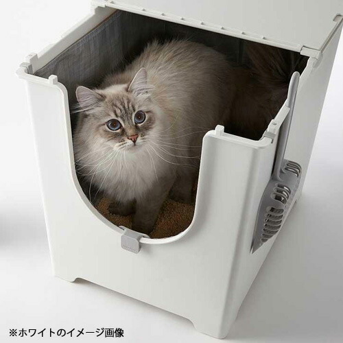 送料無料 パスタマシン 猫 インテリア 猫トイレ ペット 掃除のしやすい猫トイレ 機能的 オシャレ シンプル 飛び散り防止 猫砂 シート カバー 人気 グレー Gray スコップ付き Mono送料無料 追加で何個買っても同梱０円