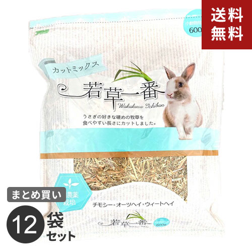 送料無料 アラタ 若草一番 カットミックス チモシー オーツヘイ ウィートヘイ 無農薬 小動物 うさぎ エサ 牧草 健康維持 600g 12袋セット Realcrackers Com