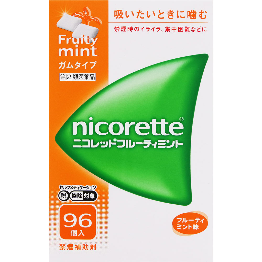 【貨物輸送無料】【第(2)類飲み薬】ニコレットフルーティミント 96個【セルフメディケーション税制客体】