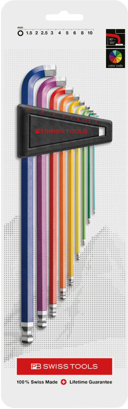 PB ピービー マルチアングル ボール付ロングレインボー六角レンチセット セット工具|ウェビック 店