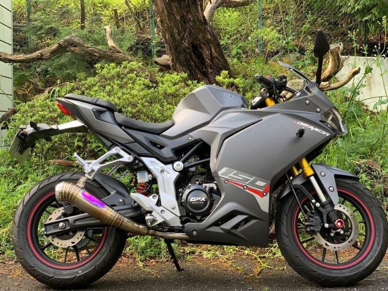 月木レーシング ツキギレーシング TRエキゾーストシステム Mini月光メガホン Demon150GR GPX フルエキゾーストマフラー マフラー