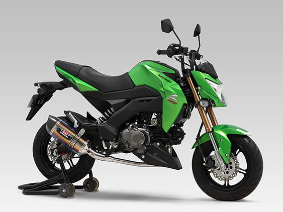 YOSHIMURA ヨシムラ 機械曲R-77S サイクロン カーボンエンド EXPORT SPEC 政府認証 Z125PRO KAWASAKI カワサキ フルエキゾーストマフラー マフラー サイレンサータイプ:STBC(チタンブルーカバータイプ)/重量(STD3.9kg):2.8kg|ウェビック 店