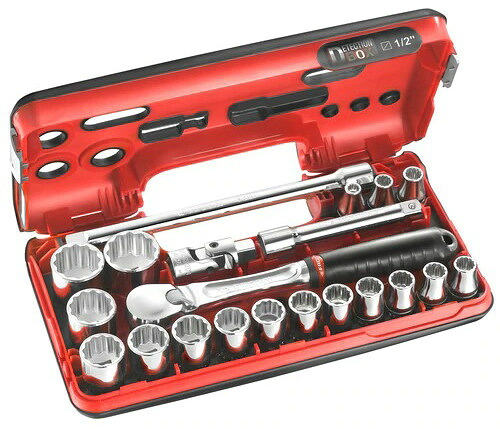 FACOM ファコム 21ピース DBOX セット 12ポイント 1／2 メトリック-サイズ ソケット セット工具