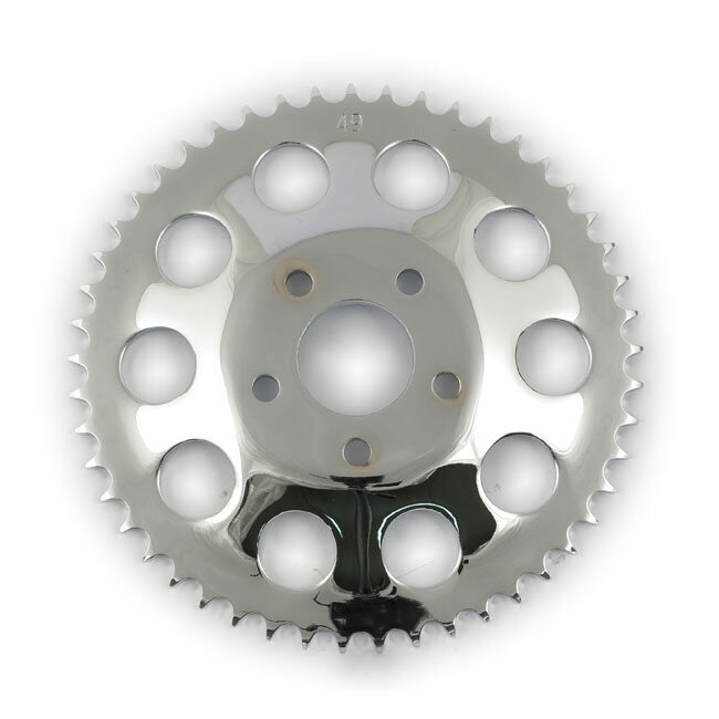 MCS エムシーエス リアスプロケット 49T【REAR SPROCKET 49T】 82-85 FXRNU ＆ OFFSET CHOP HARLEY-DAVIDSON ハーレーダビッドソン ドリブンスプロケット・リアスプロケット 駆動系 COLOR：CHROME