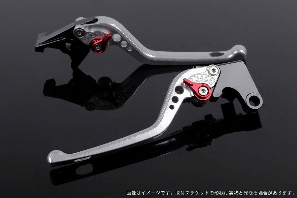 SPEEDRA スピードラ アジャストレバー 3Dロング スクランブラー デザートスレッド モンスター797 モンスター821 DUCATI ドゥカティ ブレーキレバー ハンドル周辺パーツ ハンドル アジャスターカラー：レッド / レバー本体カラー：シルバー｜ウェビック　店