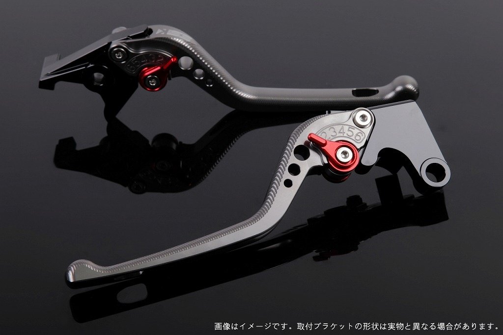 SPEEDRA スピードラ アジャストレバー 3Dロング スクランブラー デザートスレッド モンスター797 モンスター821 DUCATI ドゥカティ ブレーキレバー ハンドル周辺パーツ ハンドル レバー本体カラー：チタン / アジャスターカラー：レッド｜ウェビック　店