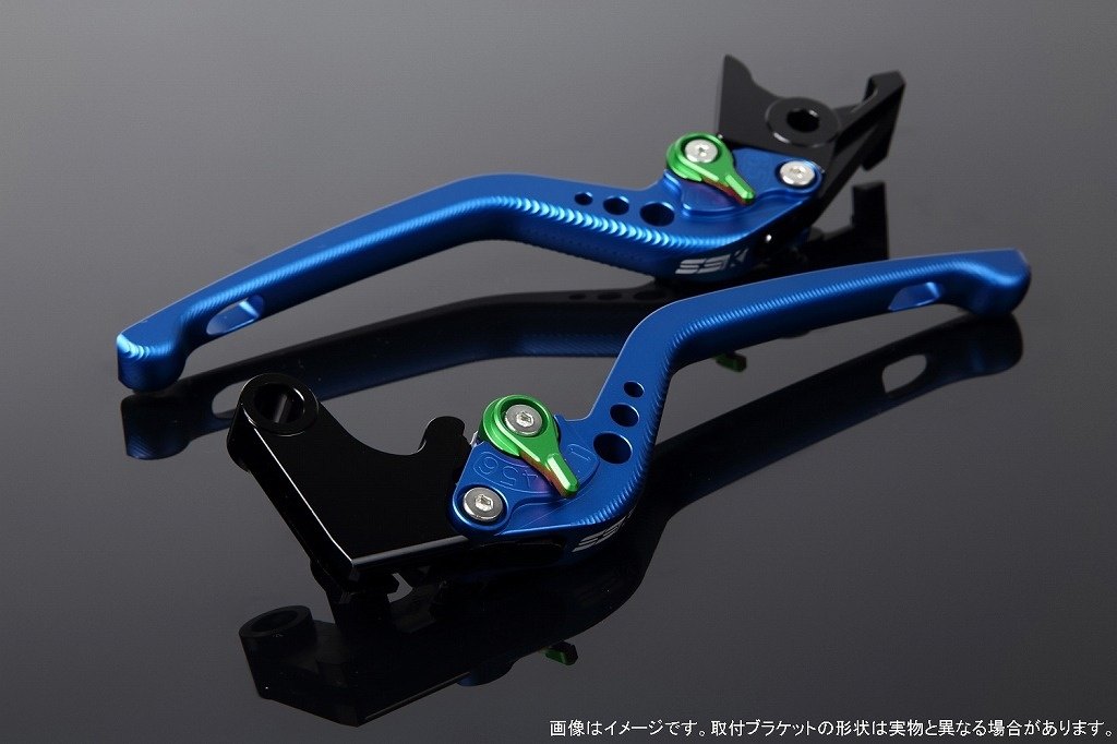 SPEEDRA スピードラ アジャストレバー 3Dロング XMAX YAMAHA ヤマハ ブレーキレバー ハンドル周辺パーツ ハンドル レバー本体カラー：マットブルー / アジャスターカラー：マットグリーン