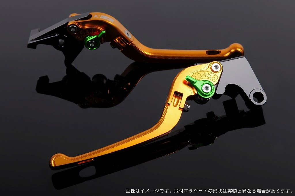 SPEEDRA スピードラ アジャストレバー 3D可倒式 スクランブラーカフェレーサー DUCATI ドゥカティ ブレーキレバー ハンドル周辺パーツ ハンドル レバー本体カラー：ゴールド / アジャスターカラー：グリーン