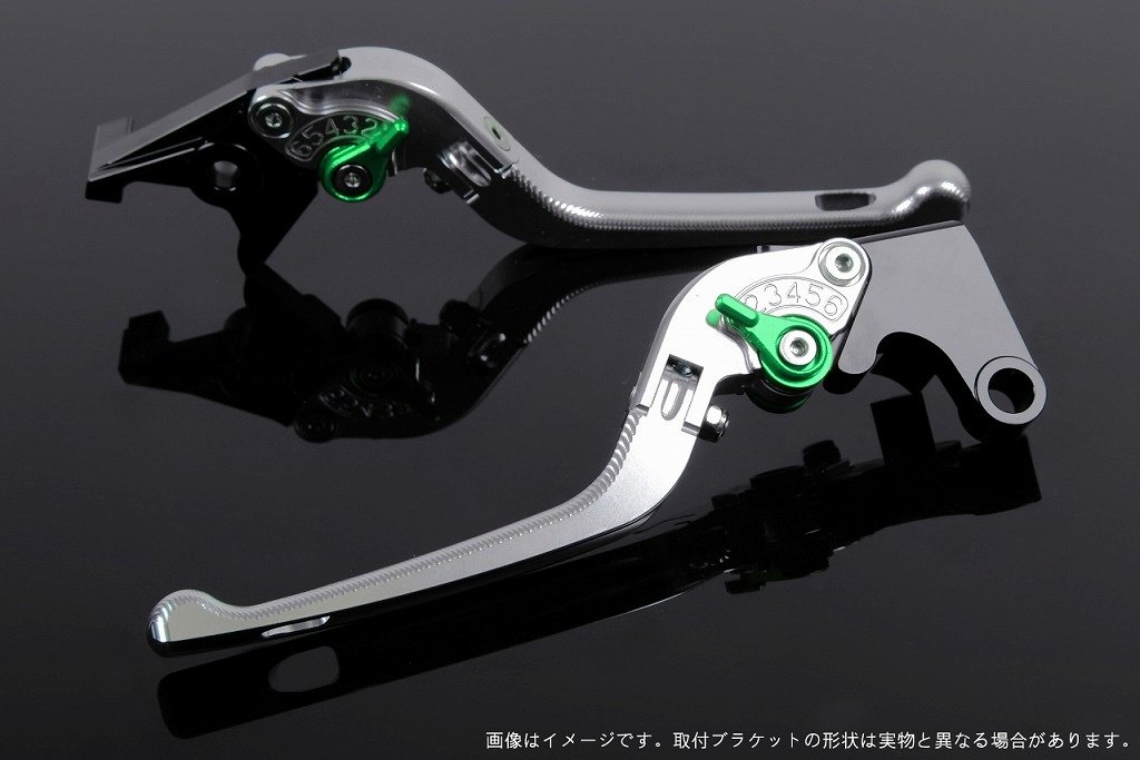 SPEEDRA スピードラ アジャストレバー 3D可倒式 スクランブラーカフェレーサー DUCATI ドゥカティ ブレーキレバー ハンドル周辺パーツ ハンドル レバー本体カラー：シルバー / アジャスターカラー：グリーン