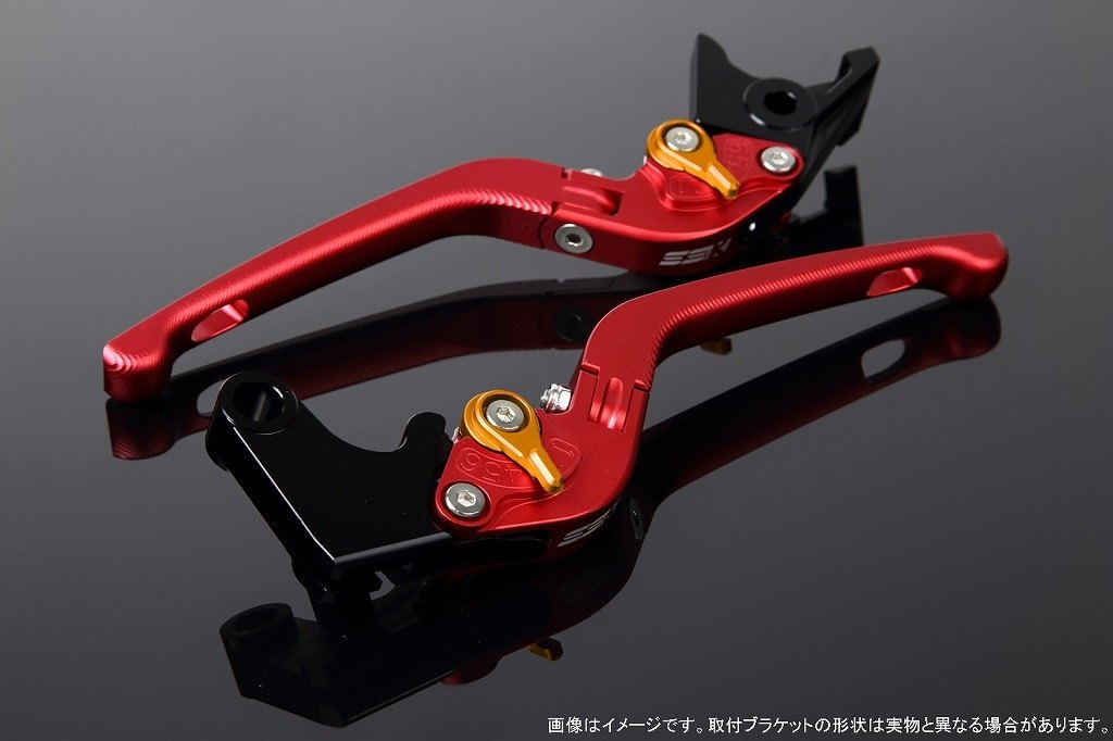 SPEEDRA スピードラ アジャストレバー 3D可倒式 XMAX YAMAHA ヤマハ ブレーキレバー ハンドル周辺パーツ ハンドル レバー本体カラー：マットレッド / アジャスターカラー：マットゴールド