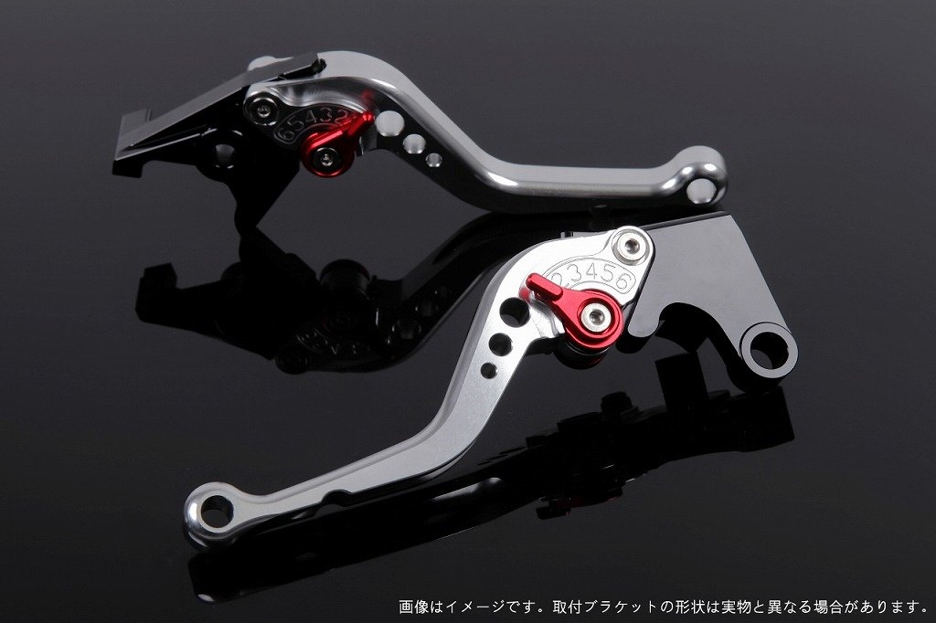 SPEEDRA スピードラ アジャストレバー スタンダードショート スクランブラーカフェレーサー DUCATI ドゥカティ ブレーキレバー ハンドル周辺パーツ ハンドル アジャスターカラー：レッド / レバー本体カラー：シルバー