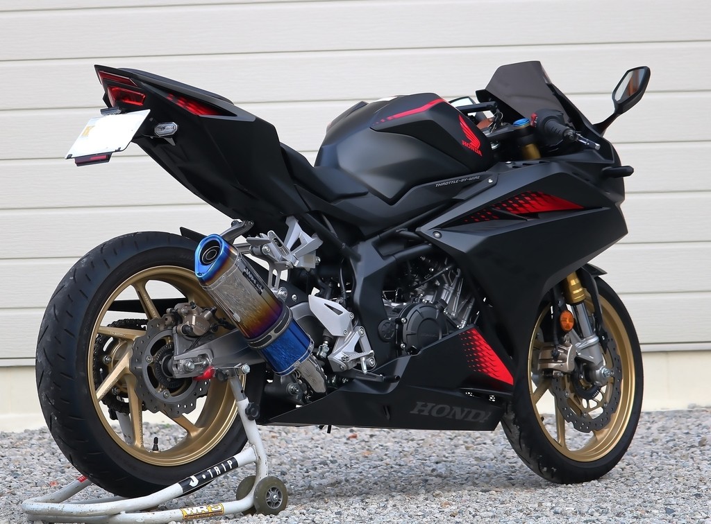 WR’S ダブルアールズ 【JMCA認証】SS-OVAL SHORT_LINE フルエキゾーストマフラー CBR250RR HONDA ホンダ マフラー サイレンサータイプ：焼き色チタン