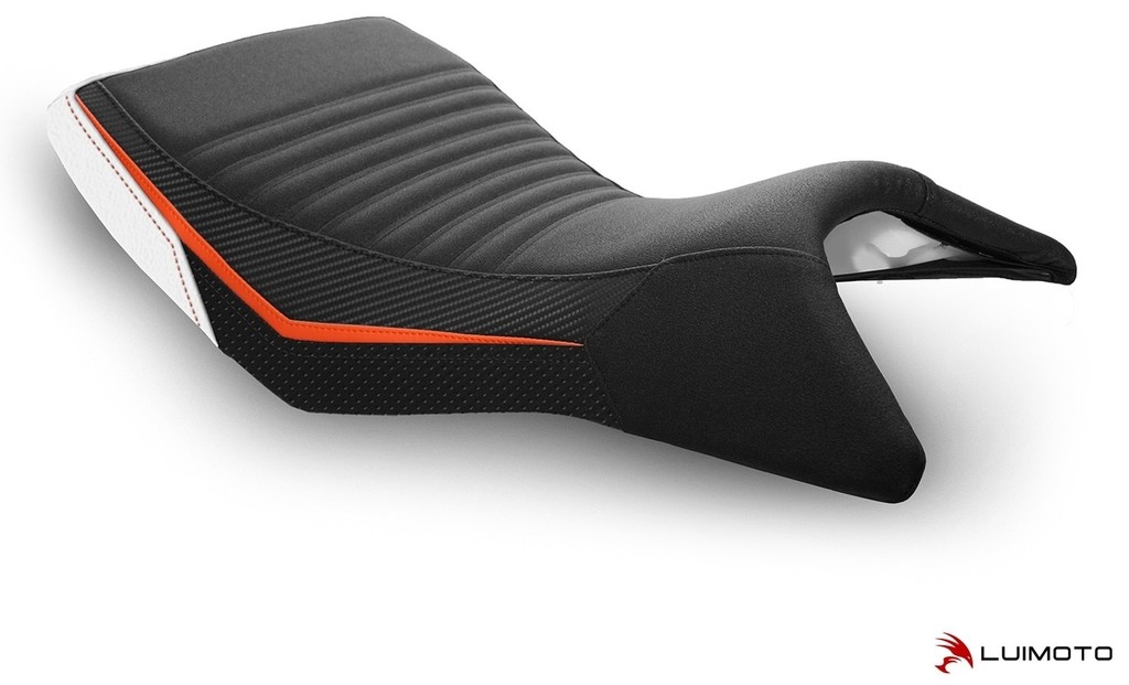 LUIMOTO ルイモト フロント シートカバー 390 ADVENTURE KTM シート関連 外装 カラー：TEC-GRIP／CF ブラック／ダーク オレンジ／PERF. ブラック／ホワイト／オレンジステッチ