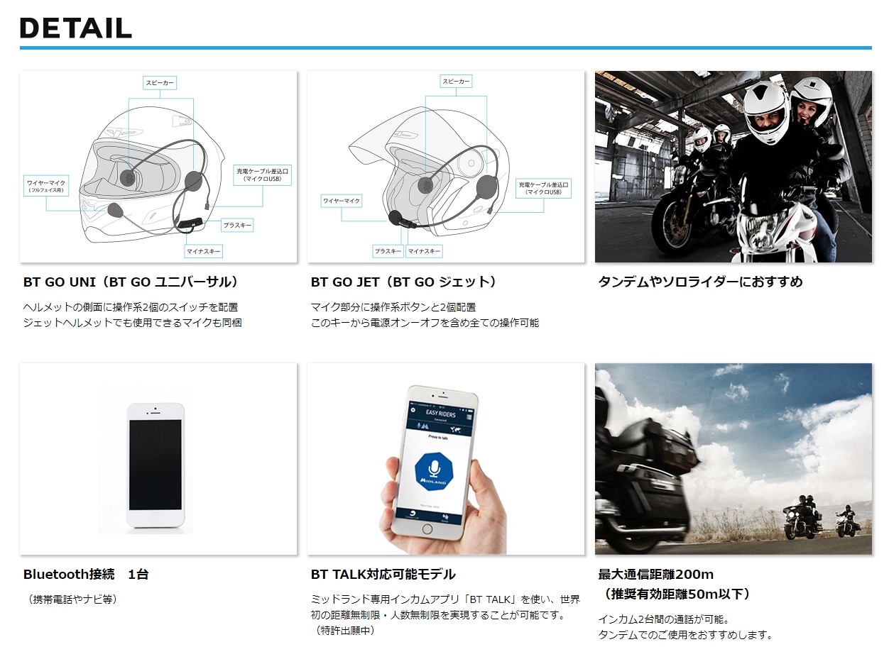 楽天市場 Midland ミッドランド Bt Go Uni ユニバーサル フルフェイスヘルメット対応インカム ウェビック 楽天市場店