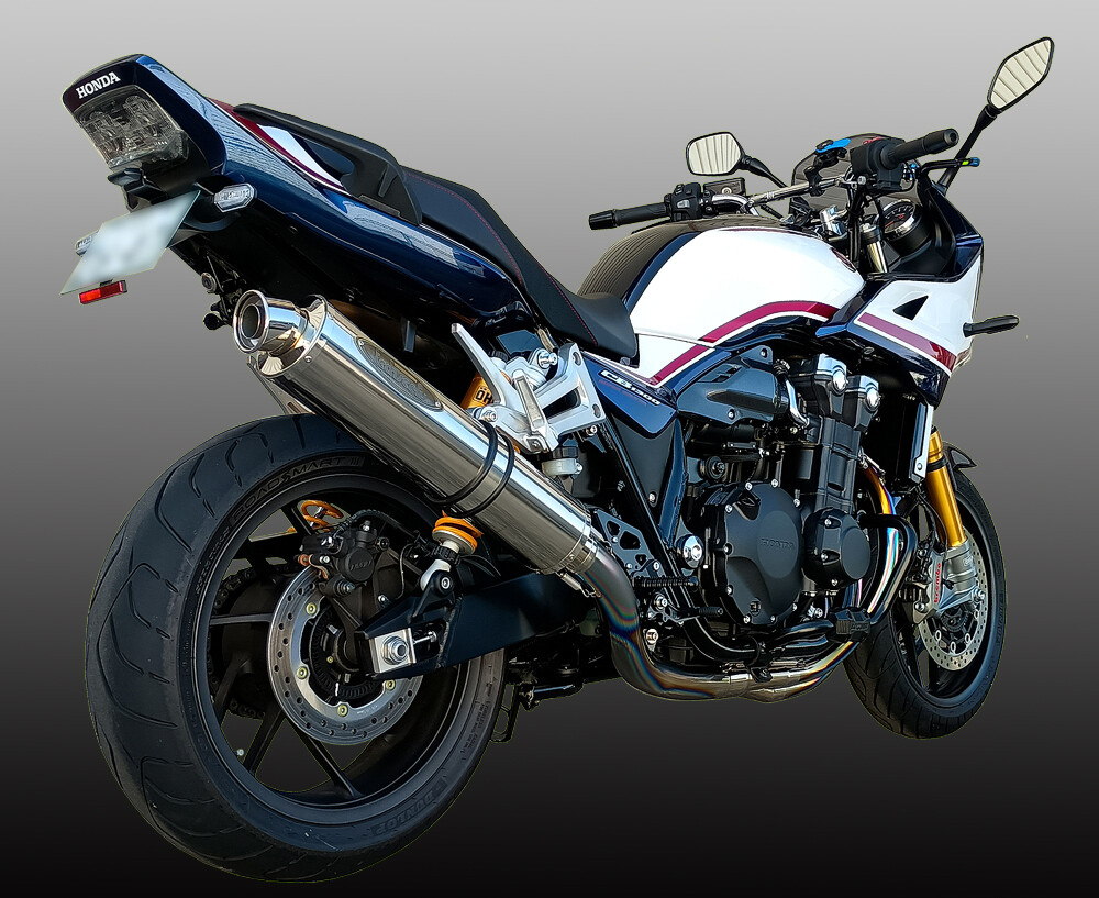 techserfu テックサーフ [ALL TITANIUM Exhaust TYPE-2]オールチタン タイプII 研磨仕上げ CB1300スーパーボルドール HONDA ホンダ フルエキゾーストマフラー マフラー サイレンサーサイズ：Φ110×480 / サイレンサーカラー：ポリッシュチタン(サイレンサー構造：チタン)