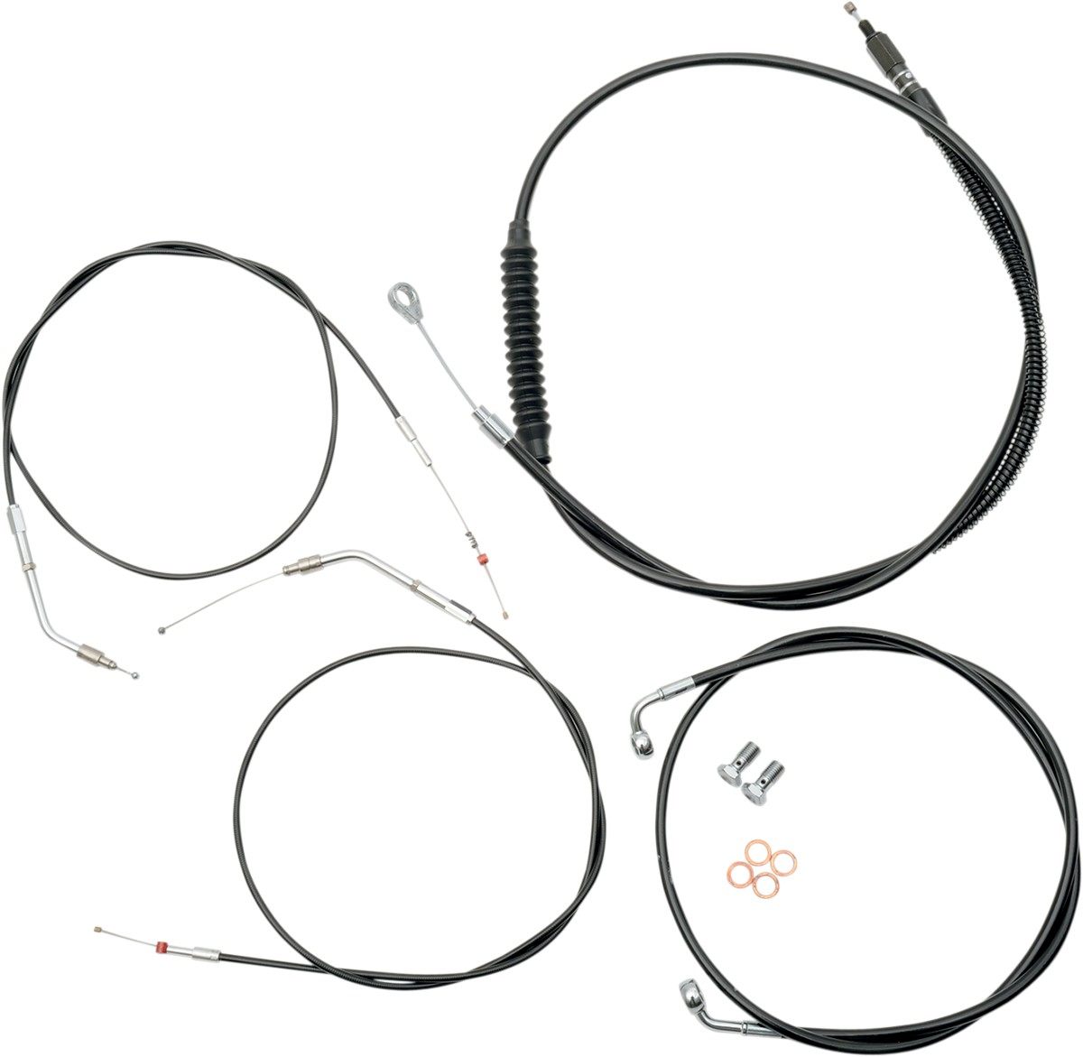 LA CHOPPERS エルエーチョッパーズ ケーブルキット18-20' ブラックXL 1999-2003用【CBL LN KT BK18-20'99-03XL [0610-0445]】 XL 1200C Custom 1996 - 2003 883C 1999 XLH 1200 883 Hugger HARLEY-DAVIDSON ハーレーダビッドソン ワイヤーキット ハンドル周辺パーツ｜ウェビック　店