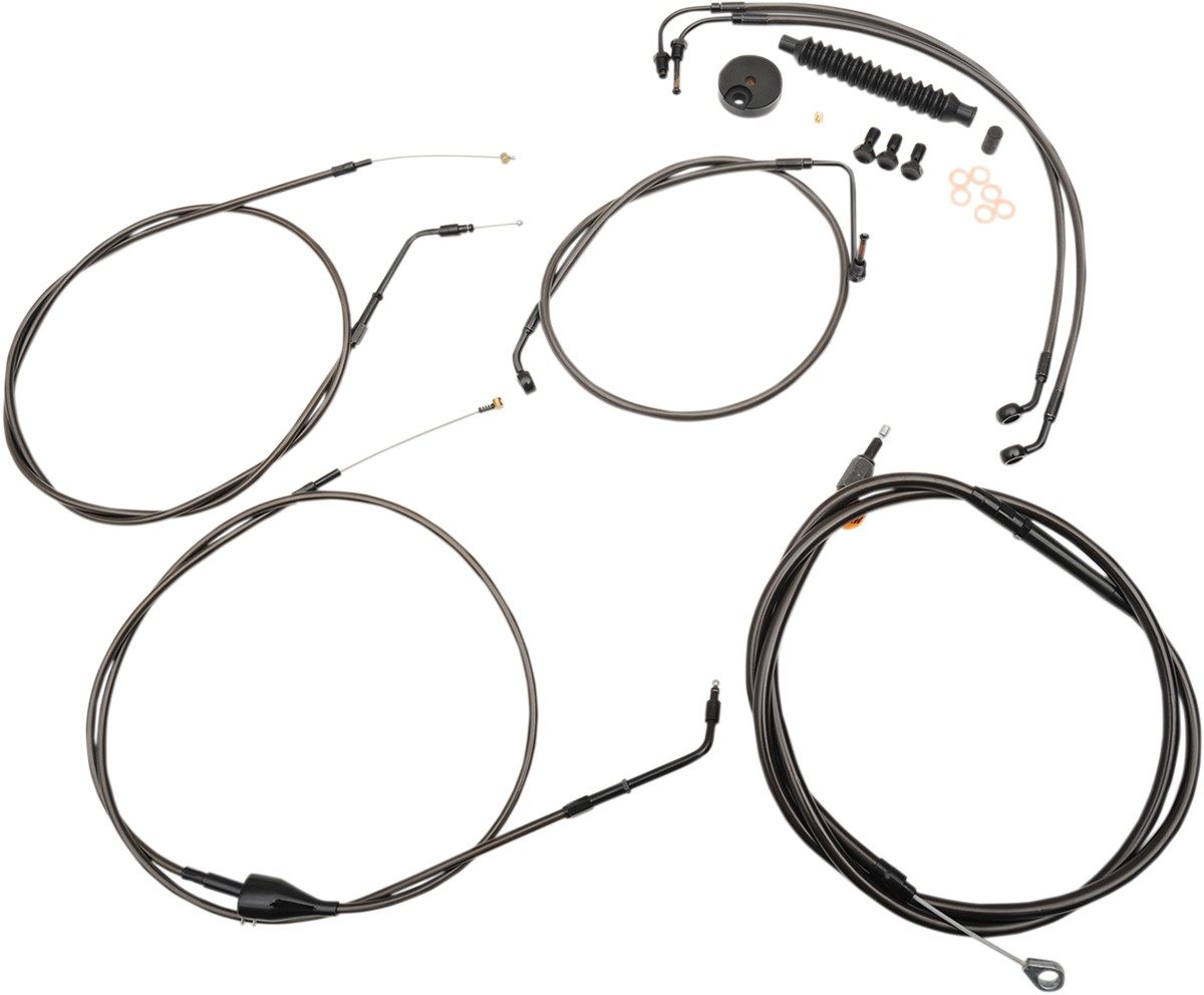 LA CHOPPERS エルエーチョッパーズ ブレーキラインキット ミッドナイトモデル 15-17' FL 1996-2007用 【CABL KT MN 15-17'96-07FL [0610-1557]】 HARLEY-DAVIDSON ハーレーダビッドソン ブレーキワイヤー・ブレーキケーブル ブレーキ｜ウェビック　店