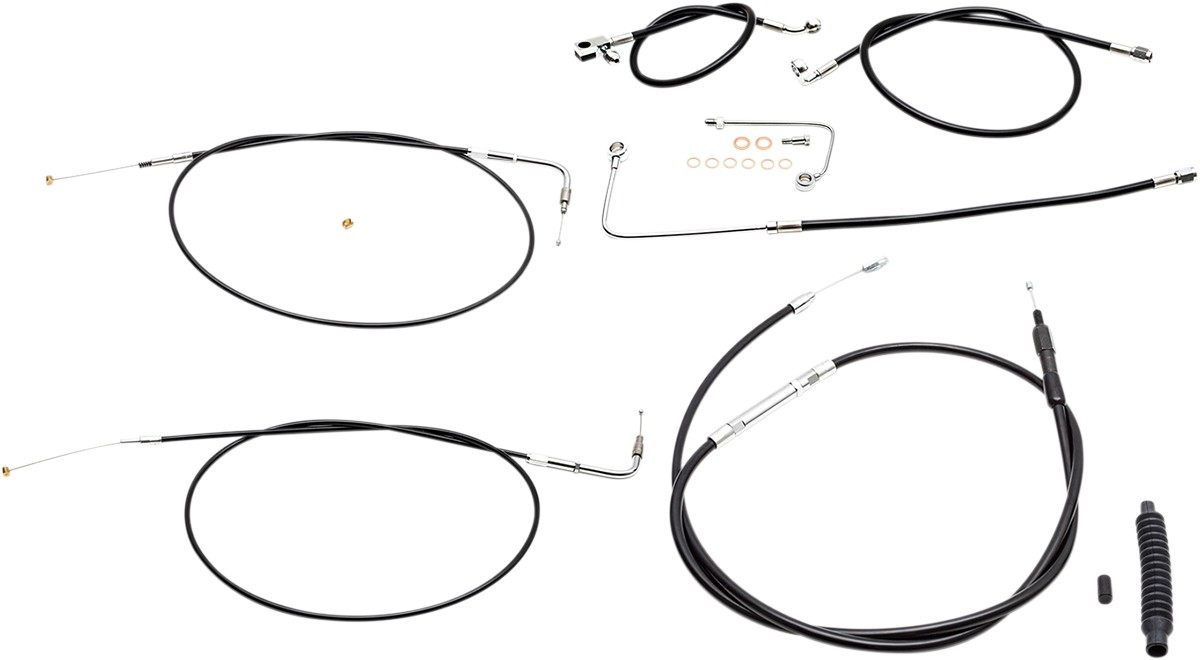 LA CHOPPERS エルエーチョッパーズ ブレーキラインキット BCH ブラック FLST 2015用【CABLE KIT BK 15 [0610-1773]】 Deluxe EFI - FLSTN 2015 Fat Boy FLSTF Lo FLSTFB FLS Slim Heritage Classic FLSTC HARLEY-DAVIDSON ハーレーダビッドソン ブレーキ｜ウェビック　店