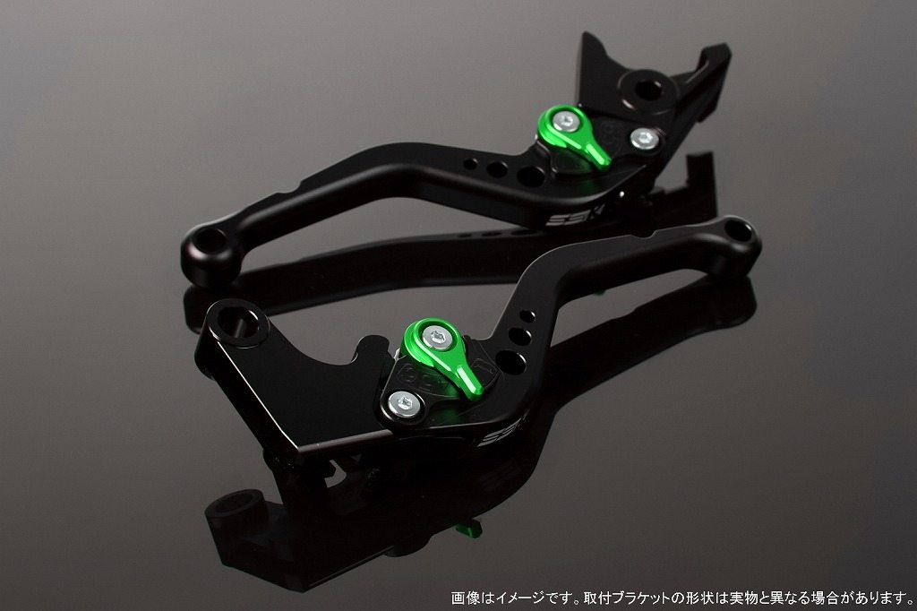 SPEEDRA スピードラ アルミビレットアジャストレバーセット スタンダードショート ブレーキ・クラッチレバーセット ハンドル周辺パーツ ハンドル レバー本体カラー:マットブラック / アジャスターカラー:マットグリーン