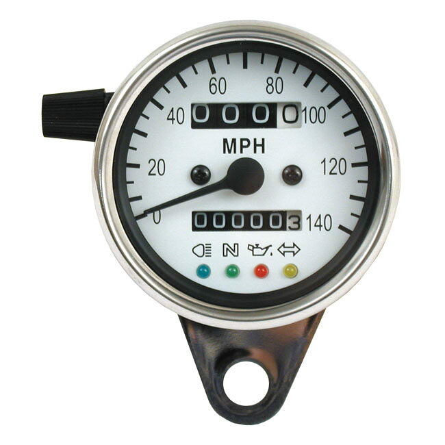 MCS エムシーエス LEDミニスピード 2：1MPH【LED MINI SPEEDO2：1 MPH】 MOST MODELS WITH FRONT WHEEL DRIVE； SOME EARLY TRANSM． DRIVE HARLEY-DAVIDSON ハーレーダビッドソン スピードメーター メーター・インジケーター関係 電装系 COLOR：CHROME HOUSING／WHITE FACE｜ウェビック　店 19,976円