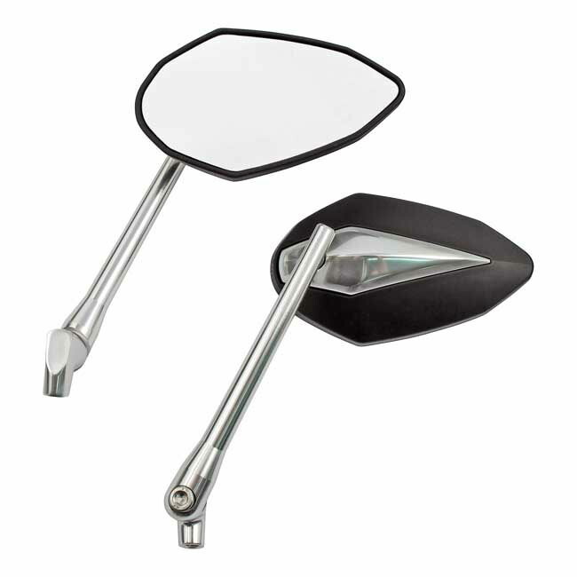 MCS エムシーエス ダブルDEUCE ミラー【DOUBLE DEUCE MIRROR】 ミラー ハンドル COLOR：BLACK ABS HEAD & SILVER ALU STEM｜ウェビック　店