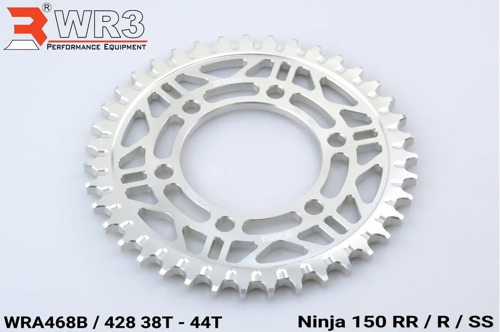 WR3 ダブルアールスリー リアスプロケット アルミ Ninja150R Ninja150RR Ninja150SS KAWASAKI カワサキ ドリブンスプロケット・リアスプロケット 駆動系 丁数：43T / カラー：シルバー｜ウェビック　店