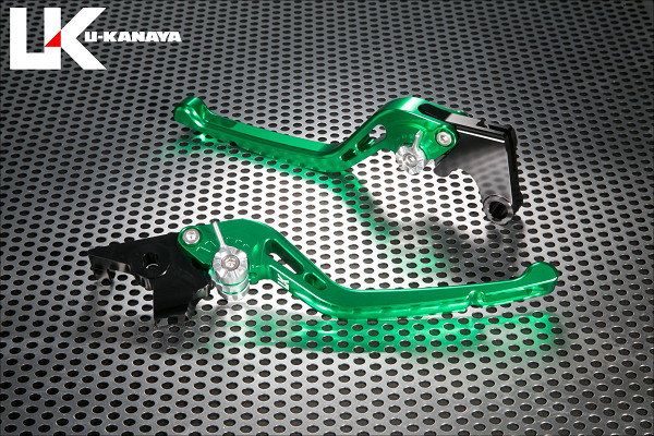 U-KANAYA ユーカナヤ GPタイプ アルミビレットレバーセット CB650F CB650R CBR650F CBR650R HONDA ホンダ ブレーキ・クラッチレバーセット ハンドル周辺パーツ ハンドル レバーカラー：グリーン / アジャスターカラー：ブルー